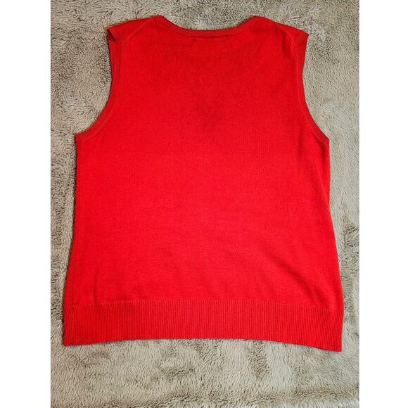 Brooks Brothers Supima Cotton Knit Vest, Red, Sleeveless, Womens Sz L, see pics - Picture 2 of 5